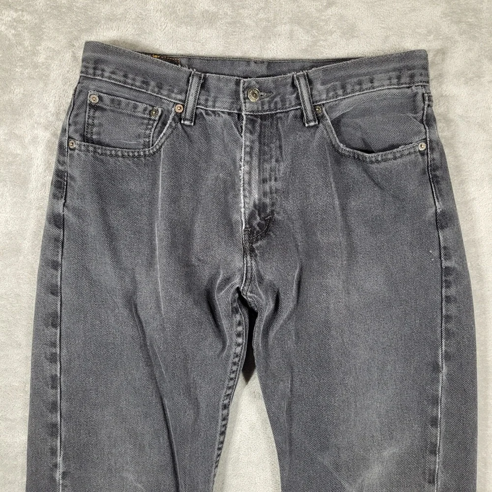 Levi's 505 Jeans Mens 33x34 (Fits 32x31) Black Regular Fit Straight Leg Faded